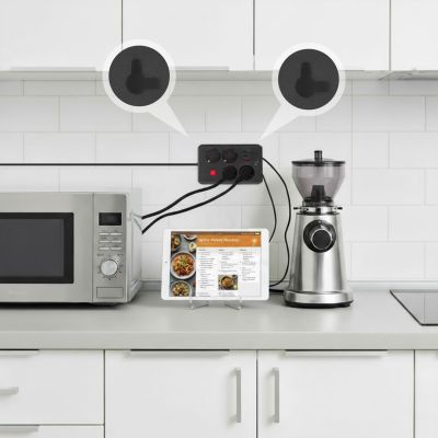 10. MACLEAN Steckdosenleiste, Verlängerungskabel mit 4 Steckdosen + 3 USB-Anschlüssen, 110–240 V Wechselstrom, 50/60 Hz, max. 2,1 A, 2500 W, 1,5 m, Schwarz, MCE392 B