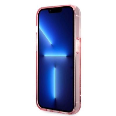 5. Karl Lagerfeld Glitzer Karl's Head Hülle für iPhone 14 Pro – Rosa