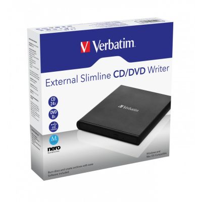 3. Verbatim Externer Slimline CD/DVD-Brenner Optische Disc DVD±RW Schwarz