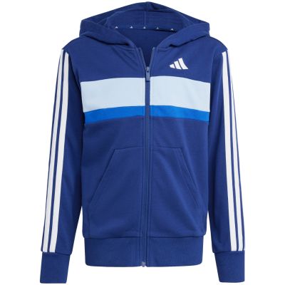 3. adidas Seasonal Essentials Tiberio 3-Streifen French Terry Trainingsanzug für Kinder Marineblau JI6035