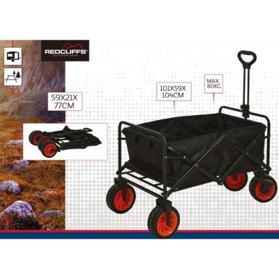 16. GROSSER, ZUSAMMENKLAPPBARER REISE- UND STRANDKINDERWAGEN MIT GRIFF REDCLIFFS