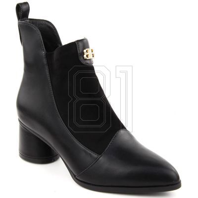 8. D&amp;A S.Barski Premium Collection W OLI232A black high-heeled ankle boots