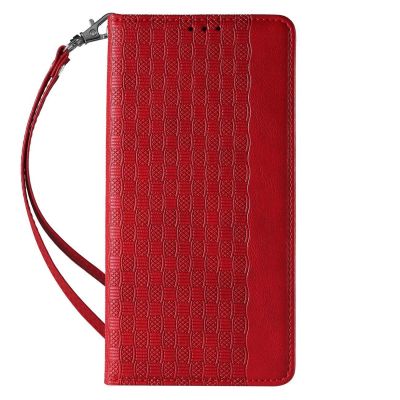 4. Magnet Strap Case Hülle für iPhone 14 Pro Max Flip Wallet Mini Lanyard Ständer Rot