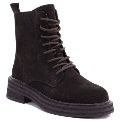 Damen-Ankle-Boots aus Leder, Wildleder, Schokoladenbraun, Sergio Leone TR-02