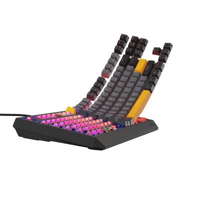 30. GENESIS Thor 230 TKL Gaming-Tastatur USB + RF Wireless + Bluetooth QWERTY Schwarz, Grau, Orange