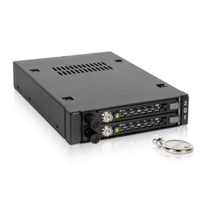 12. We-Ra. IcyDock mit Platz für 2 Laufwerke: 2 x 6,3 cm SATA I-III/SAS HDD & SSD in Farbe, 1 x 3,5" Metall