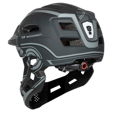 7. Wozinsky Kinder-Integralhelm mit USB-Rücklicht, Größe S – Grau