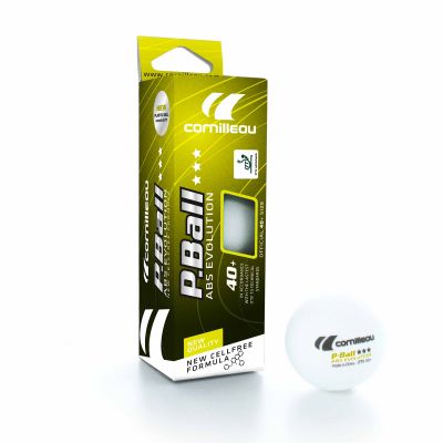 6. Cornilleau P-BALL ITTF Tischtennisbälle weiß 3 Stk.
