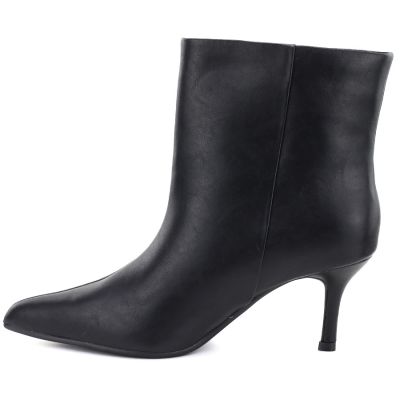3. Schwarze Damen-Ankle-Boots aus Leder mit niedrigem Absatz, Big Star UU274492