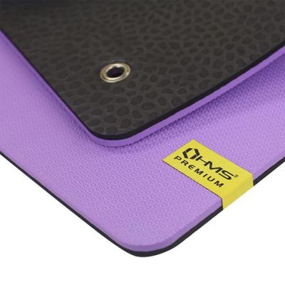 2. HMS Premium MFK01 Violett-Schwarze Club-Fitnessmatte mit Löchern