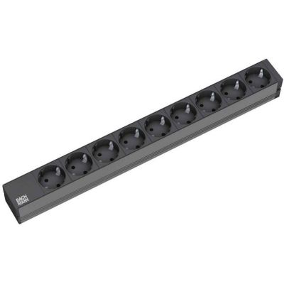 Bachmann 9x Schuko, 2m Verteiler 9 x Netzwerkdose Schwarz
