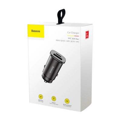 5. Baseus Square PPS Smart Mini Auto Ladegerät Autoadapter USB Quick Charge 4.0 QC 4.0 und USB-C PD 3.0 SCP schwarz (CCALL-AS01)