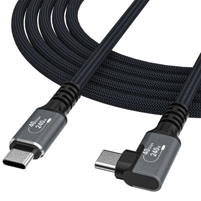 Wozinsky WPS1-UY41S USB-C USB4 40Gb/s 240W 1,5m 4K abgewinkeltes Kabel - Schwarz