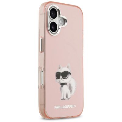 4. Karl Lagerfeld IML Aquarelle Choupette & Logo MagSafe iPhone 17 Hülle - Rosa