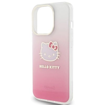 6. Hello Kitty IML Gradient Electrop Kitty Head Hülle für iPhone 15 Pro – Rosa