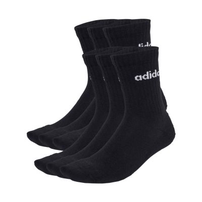 adidas Linear Crew Socken, gepolstert, 6er-Pack, schwarz, JL6094