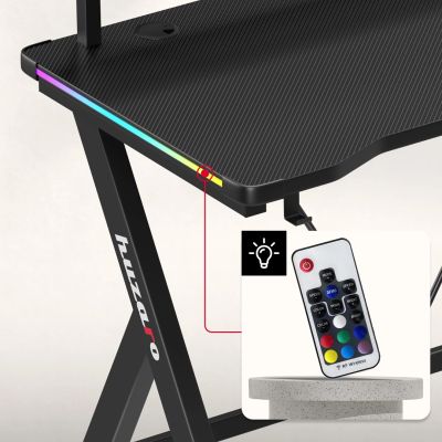 6. Huzaro Hero 1.9 RGB Schwarzer Schreibtisch
