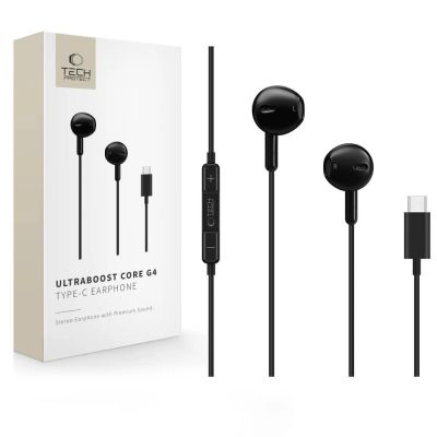 Tech-Protect Ultraboost Core G4 USB-C-Kopfhörer (kabelgebunden) – Schwarz