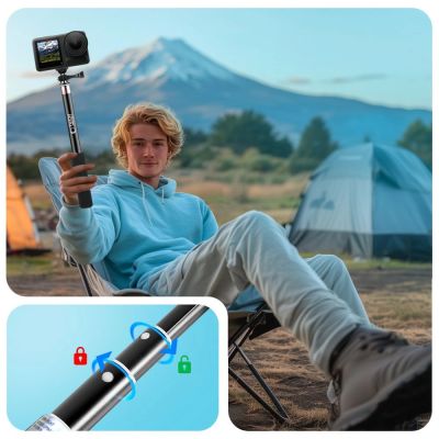 3. Tech-Protect GA100 Monopad- und Selfie-Stick-Halterung für GoPro / DJI – Schwarz