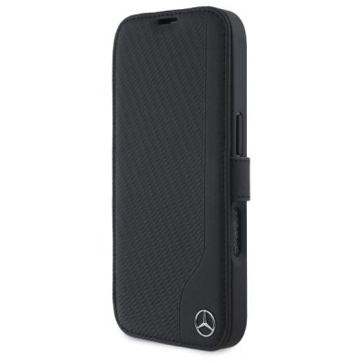 6. Mercedes-Leder-Holzimitat-Hülle für iPhone 16 – Schwarz