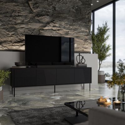 3. TV-Schrank ABI 4D 200x38x62 schwarz matt