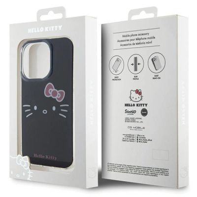 8. Hello Kitty IML Kitty Face Hülle für iPhone 15 Pro – Schwarz