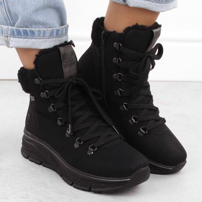 4. Wasserdichte, gefütterte Damen-Trekkingschuhe in Schwarz Rieker 48034-00