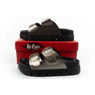 10. Lee Cooper Damenschuhe, Hausschuhe, silber, bequem, Plateau, modisch