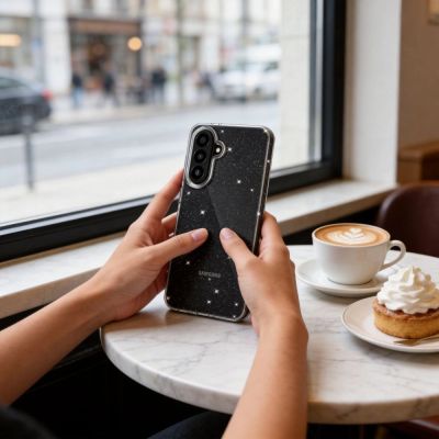 7. Tech-Protect FlexAir Hülle für Samsung Galaxy A27 5G – Transparenter Glitzer