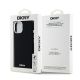 8. DKNY Flüssigsilikon-MagSafe-Hülle mit kleinem Metalllogo für iPhone 15 Plus / 14 Plus – Schwarz