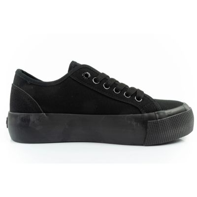 13. Lee Cooper Damen Sportschuhe Stoff Plateau Sneakers schwarz