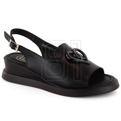 8. Filippo W PAW534A Keilsandalen aus Leder, schwarz