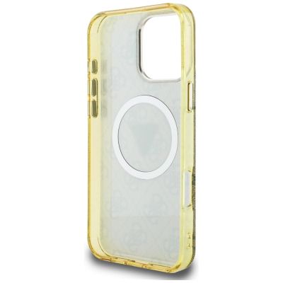 7. Guess IML Metal Glitter 4G Circle Triangle MagSafe Case für iPhone 16 Pro - Braun