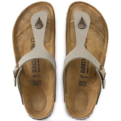 15. Birkenstock Gizeh Birko-Flor Nubuk Stone Regular Herren Flip-Flops Wide Grau (43391)