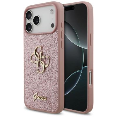 Guess Fixed Glitter Big 4G Hülle für iPhone 18 Pro Max / 17 Pro Max – Pink