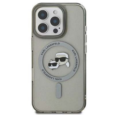 3. Karl Lagerfeld IML Metal Karl&Choupette Head MagSafe Hülle für iPhone 16 Pro Max - Schwarz