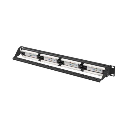 6. LANBERG Patchpanel, 24 Ports, 1 HE, 19" CAT.6A UTP, Schwarz, PPUA-1024-B