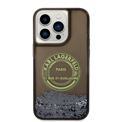 2. Karl Lagerfeld Liquid Glitter RSG Hülle für iPhone 14 Pro – Schwarz