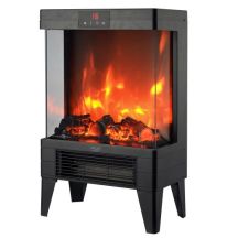 Elektrischer LED-Kamin mit Fernbedienung | 3D-Flammeneffekt | Zwei Heizstufen: 1000 W/2000 W | Adler-Thermostat