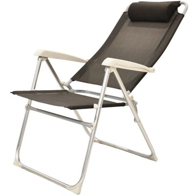 2. Hochwertiger Deluxe-Campingstuhl mit Kopfstütze, Aluminium, Anthrazit, Redcliffs