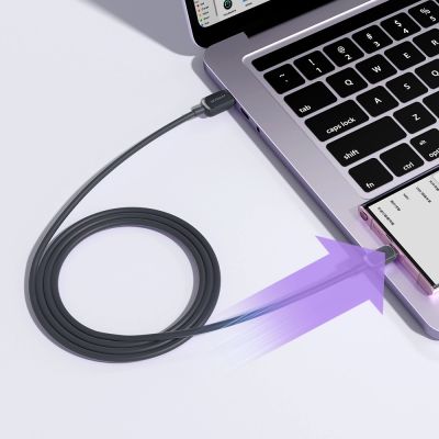 7. Joyroom Multi-Color Series A14 USB-A/USB-C 3A-Kabel 1,2 m – Schwarz