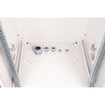 9. Digitus 19" 16U 600x600 Wand-Netzwerkschrank, Volltür, grau, ungeteilt, montiert, IP55, 100 kg