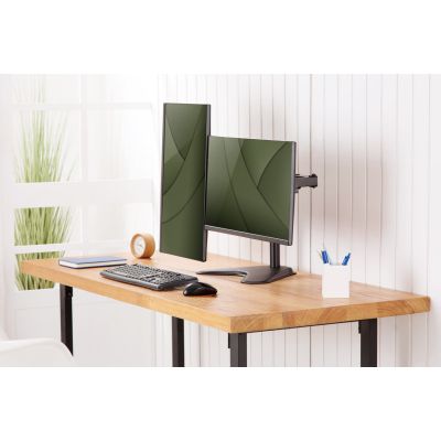 22. DIGITUS DOPPEL-TISCHSTÄNDER 2XLCD MAX. 32" MAX. 2X 8KG NEIGUNGS- UND DREHBAR SCHNELLVERSCHLUSS DA-90401
