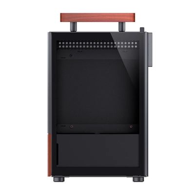 26. Jonsbo T6 Gehäuse, Mini-Tower, Mini-ITX, gehärtetes Glas, Holz – Schwarz