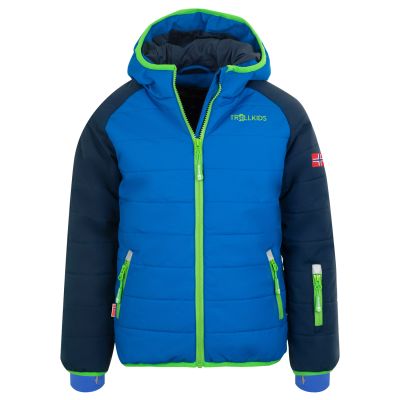 Wasserdichte blaue Kinder-Winterjacke mit Kapuze Trollkids Kids Hafjell Snow Jacket PRO (514-100)