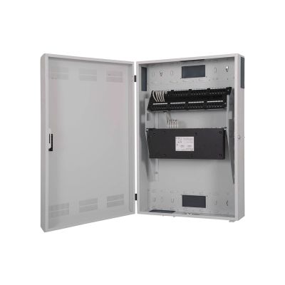 4. Digitus SLIM 19" 3U 600x200 Wand-Netzwerkschrank, geschlossene Tür, grau, ungeteilt, montiert, 100 kg