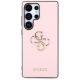 3. Guess Grained Big 4G Logo Small Classic Logo Case für Samsung Galaxy S25 Ultra rosa