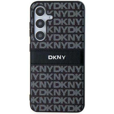 2. DKNY Leder Mono Stripe & Metal Logo Hülle für Samsung Galaxy S24 – Schwarz