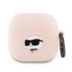 Karl Lagerfeld Silikon-Choupette-Kopf 3D-Hülle für AirPods 4 – Rosa
