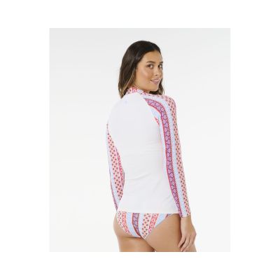 3. Damen Lycra RIP CURL Coastal Instinct UPF Langarmshirt, weiß